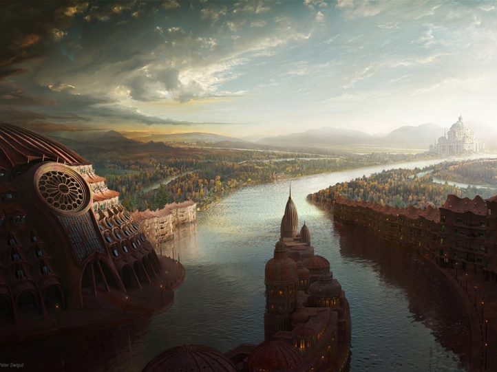 Fantasy Cities fond écran wallpaper