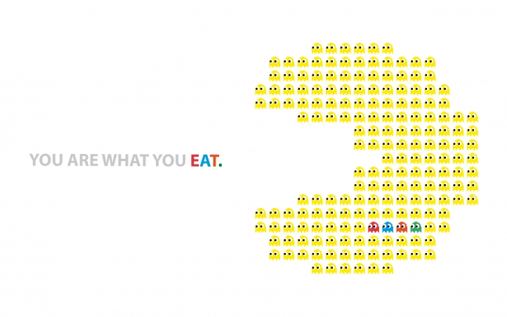 Pac-Man, You are what you eat fond écran wallpaper