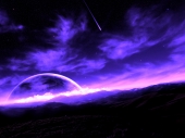 fond écran Purple Starlit night