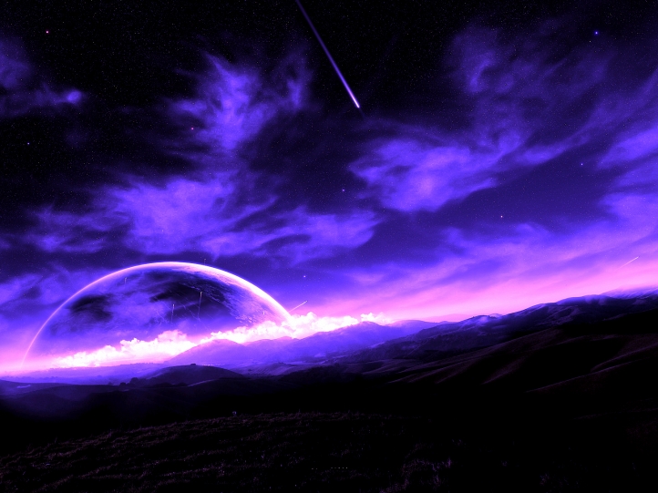 Purple Starlit night fond écran wallpaper